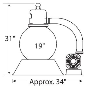 Clearwater Sand Filter System Dimensions 19in