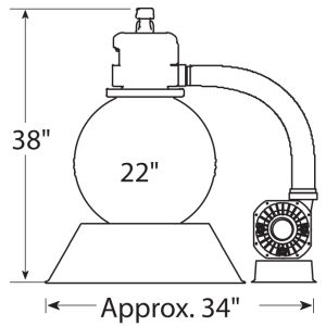 Clearwater Sand Filter System Dimensions 22in