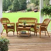 Tortuga Portside Amber Wicker Conversation Set